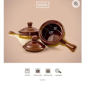 Ceramic soup bowls, Crocks with lids